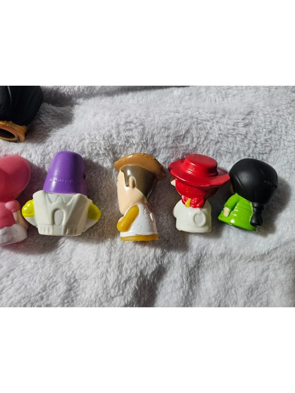 (10pc) Disney & Marvel Finger Plastic Puppets Black Spiderman Woody Ariel Buzz